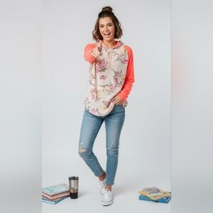 Chris & Carol Floral Hoodie Size Large